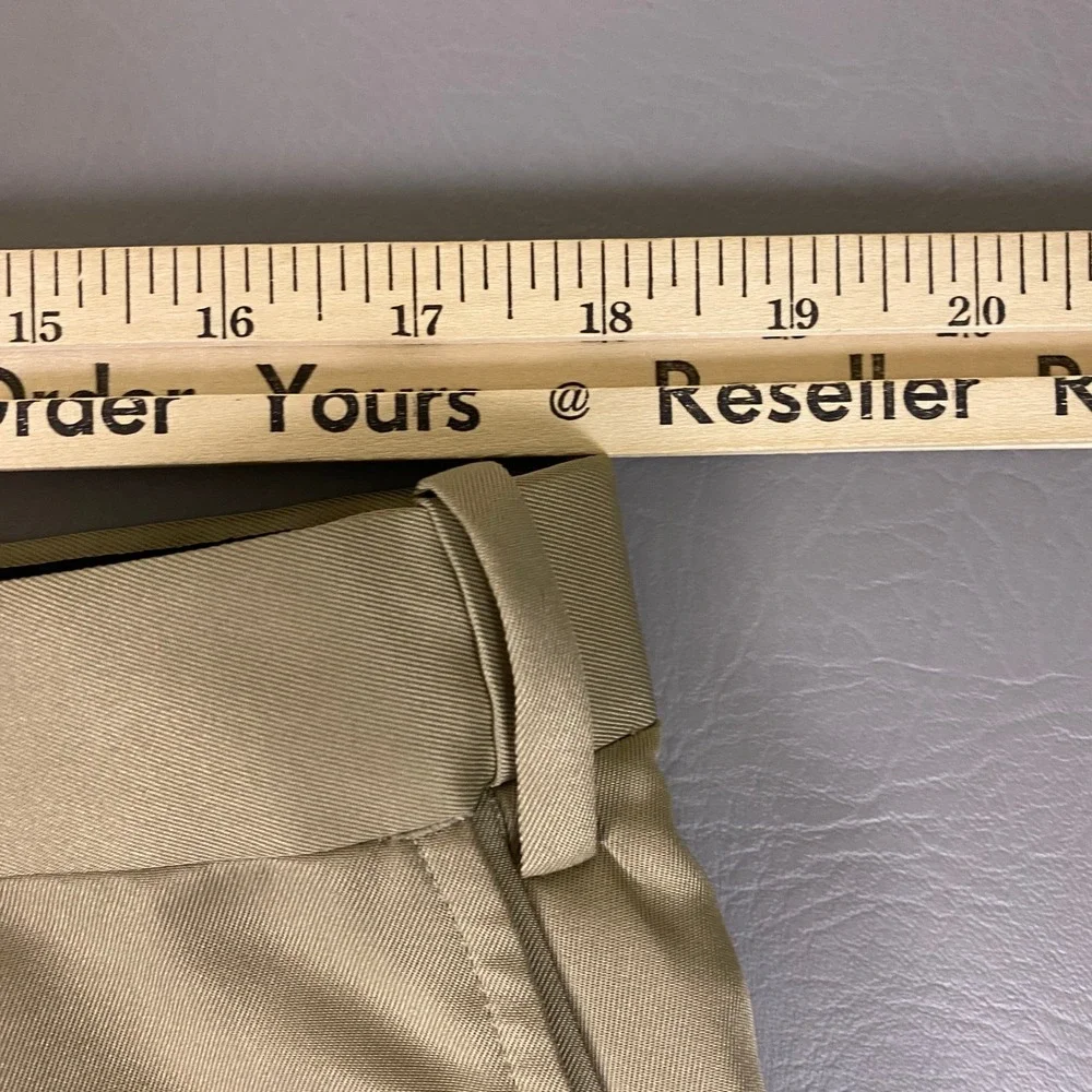 Croft & Barrow Dress Pants Mens Size 38x30 Khaki Tan‎ Flat Front 100% Polyester